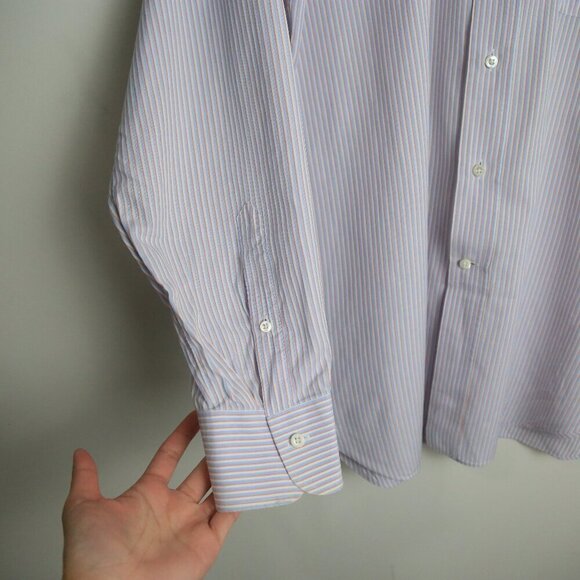 Ermenegildo Zegna Pin Stripe Shirt | Vintage Luxury High End Designer Size 43/17 - Picture 7 of 7